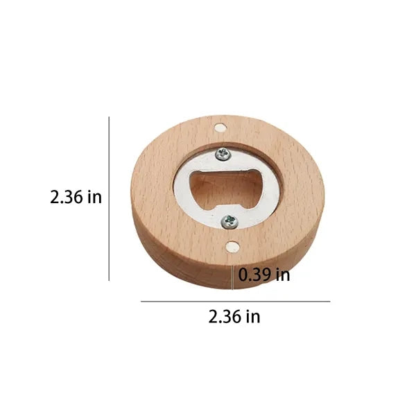 Multifunctional Round Bamboo Eco-friendly Bottle Opener