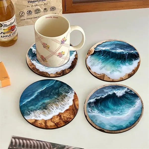 Blue Ocean Resin Drinks Coasters