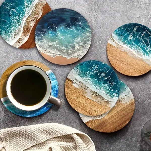 Blue Ocean Resin Drinks Coasters