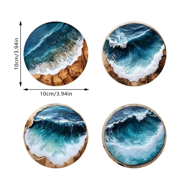Blue Ocean Resin Drinks Coasters
