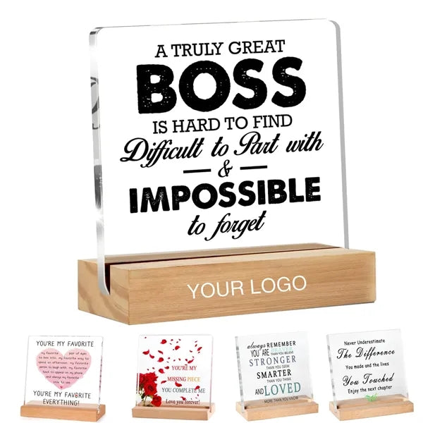 Clear Desk Decorative Acrylic Sign
