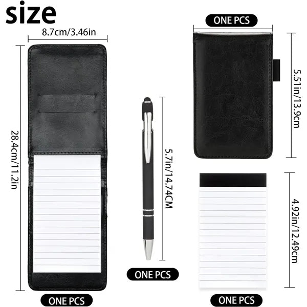 Leather Pocket A7 Notebook with Pen