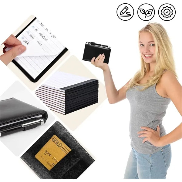 Leather Pocket A7 Notebook with Pen