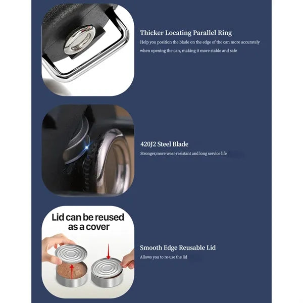 Manual Safety Multifunctional Can Opener Stainless Steel