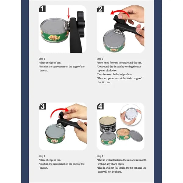 Manual Safety Multifunctional Can Opener Stainless Steel