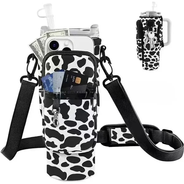Neoprene Cup Sleeve With Strap And Pocket