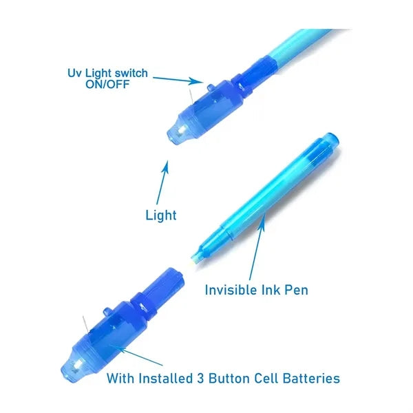 Invisible Magic Marker Ink Pen UV Light Secret Messages