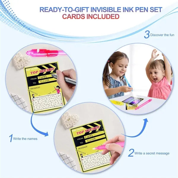 Invisible Magic Marker Ink Pen UV Light Secret Messages