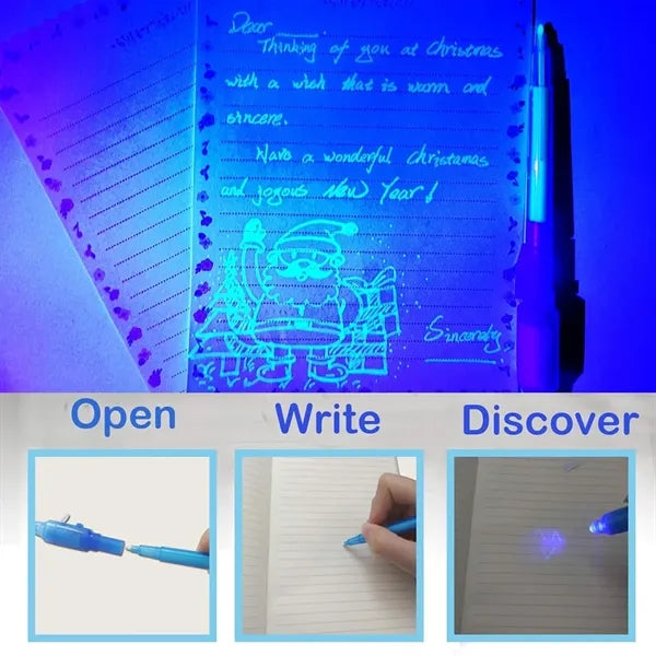 Invisible Magic Marker Ink Pen UV Light Secret Messages