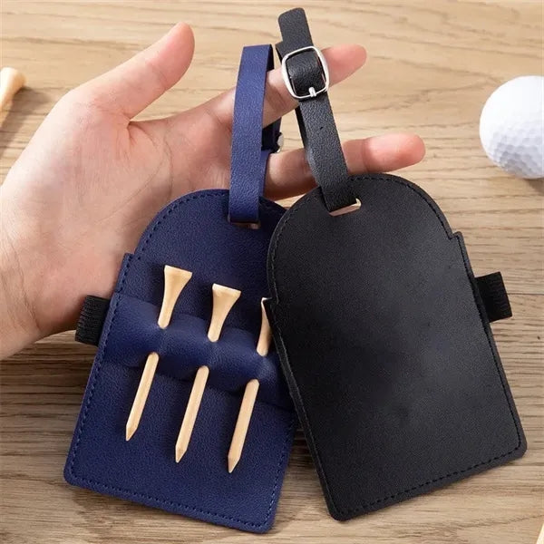 PU Leather Golf Tee Holder Luggage Tag
