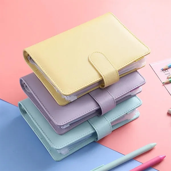 A6 Loose Leaf Refillable 6 Ring Binder with Buckle Closure