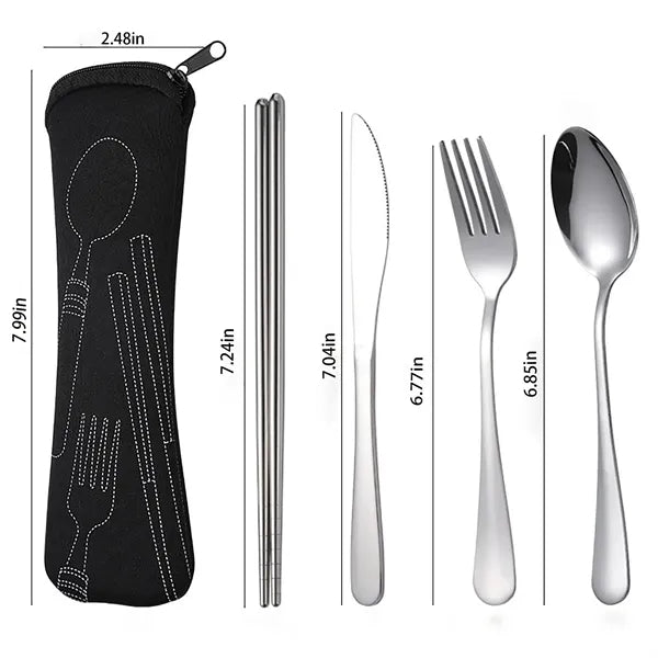 Outdoor Portable Stainless Steel Cutlery Set