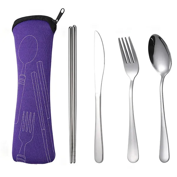 Outdoor Portable Stainless Steel Cutlery Set