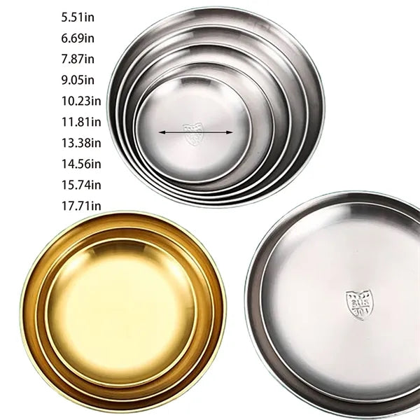 Stainless Steel Plate Snack Dish Korean BBQ