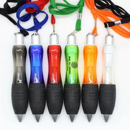 Lanyard push-button ballpoint pen