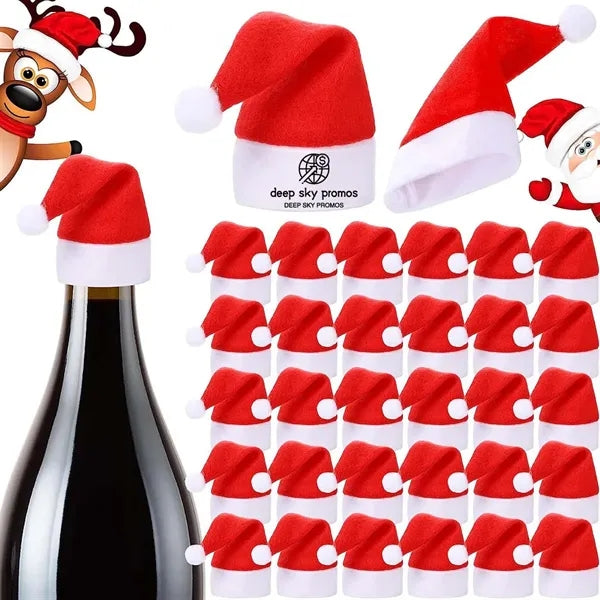Wine bottle Christmas hat