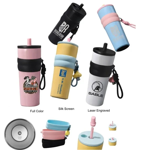 24 oz Vibrant 316 Stainless Steel Insulated Straw Tumbler