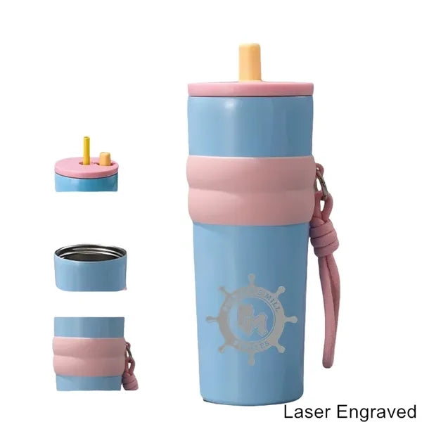 24 oz Vibrant 316 Stainless Steel Insulated Straw Tumbler