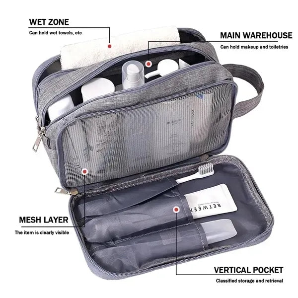 Travel Toiletry Bag Dopp Kit Layered Organizer W/ Handle