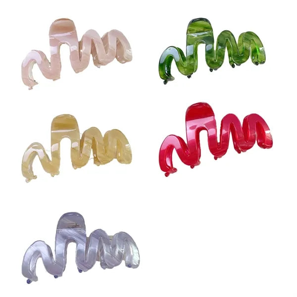 Fashion Style 4.13Inch Large Wave Acetate Hair Clip