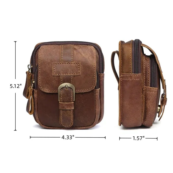Vintage Outdoor Fanny Pack in Top-Grain Genuine Leather