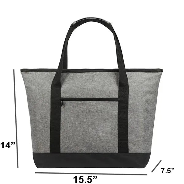Oxford Cloth Tote Cooler Bag With Zipper Front Pocket