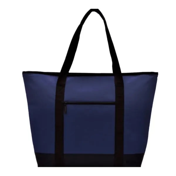 Oxford Cloth Tote Cooler Bag With Zipper Front Pocket