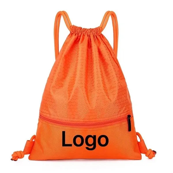 Drawstring Backpack With Zipper
