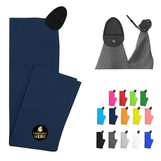 Fiber leather sheath magnetic golf towel