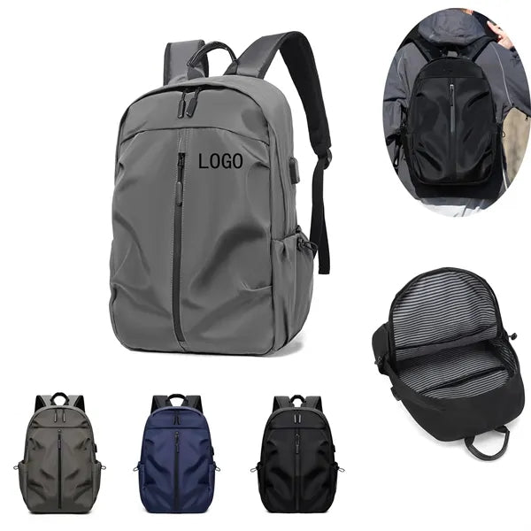 Branded Travel Laptop Backpack with USB Charging Port