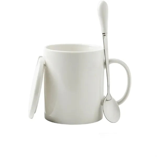 Ceramic Mug w/ Lid & Matching Spoon