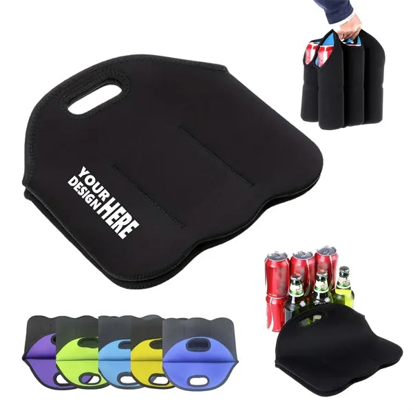 Neoprene Insulator 6 Pack Beer Tote Bag Carrier