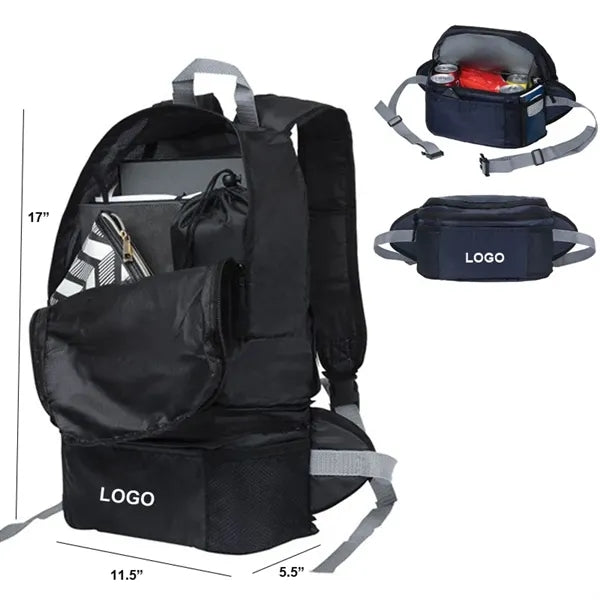 210D Polyester 3 in1 Cooler Backpack Waist Pack