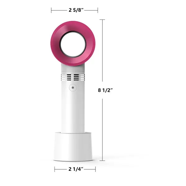 Portable Plastic USB Rechargeable Bladeless Fan with Base