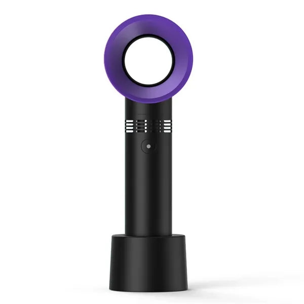 Portable Plastic USB Rechargeable Bladeless Fan with Base