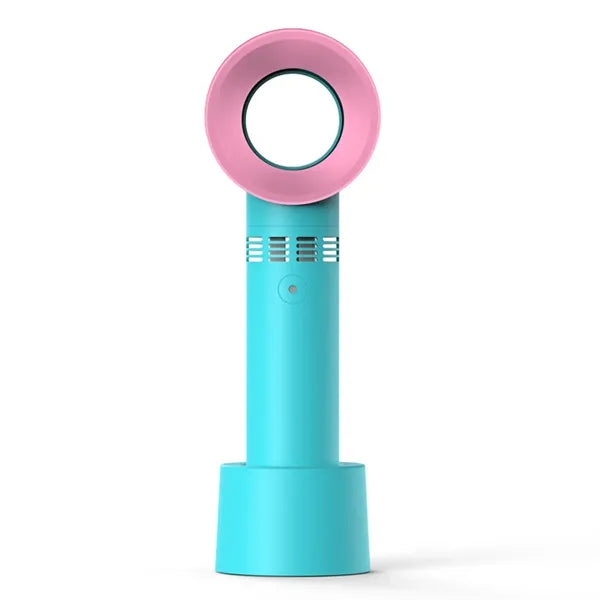 Portable Plastic USB Rechargeable Bladeless Fan with Base