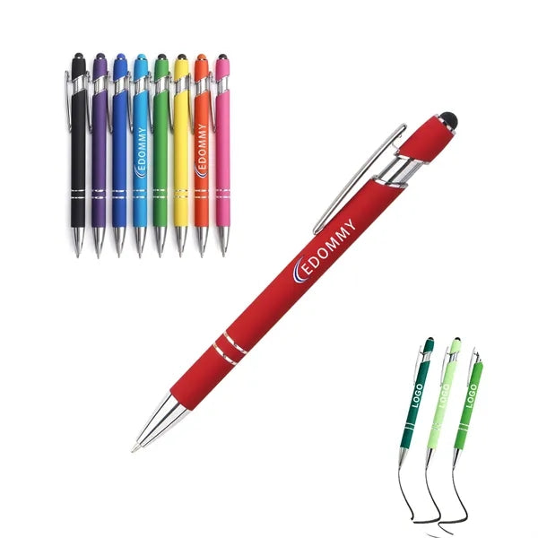 Metal Retractable Ballpoint Pen with Stylus tip