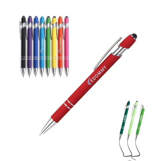Metal Retractable Ballpoint Pen with Stylus tip