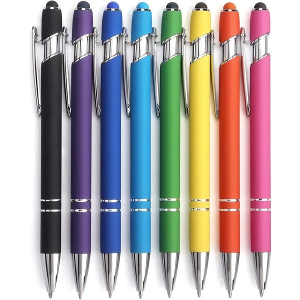 Metal Retractable Ballpoint Pen with Stylus tip