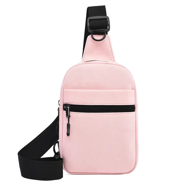 Unisex Crossbody Sling Bag, 4 Pockets, Dual Adjustable Hooks