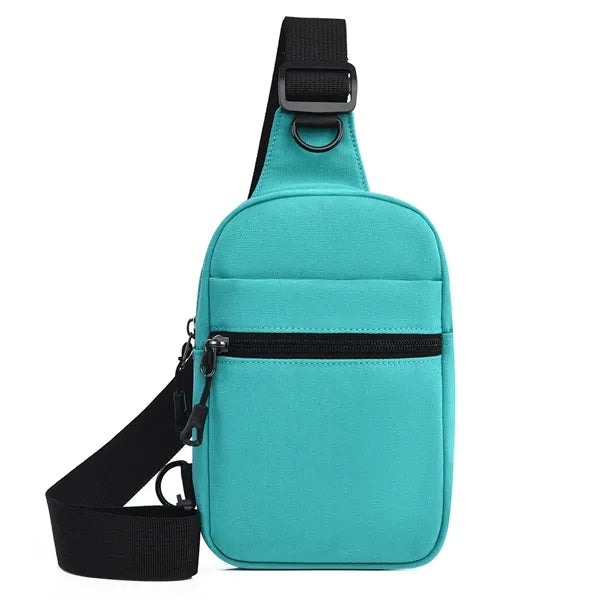 Unisex Crossbody Sling Bag, 4 Pockets, Dual Adjustable Hooks