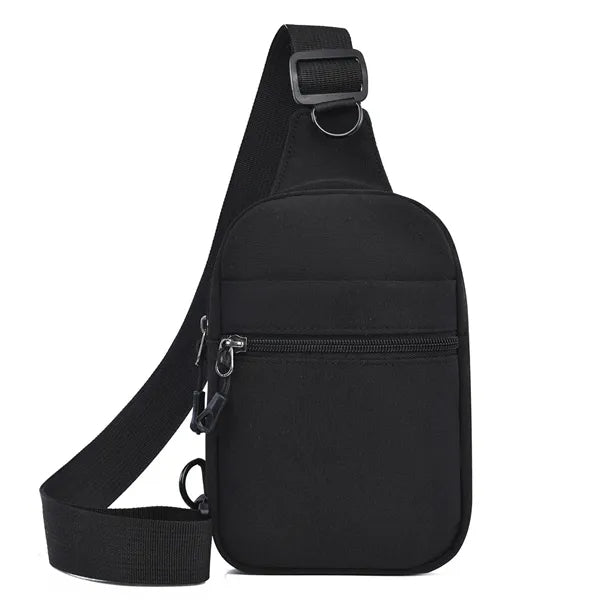 Unisex Crossbody Sling Bag, 4 Pockets, Dual Adjustable Hooks