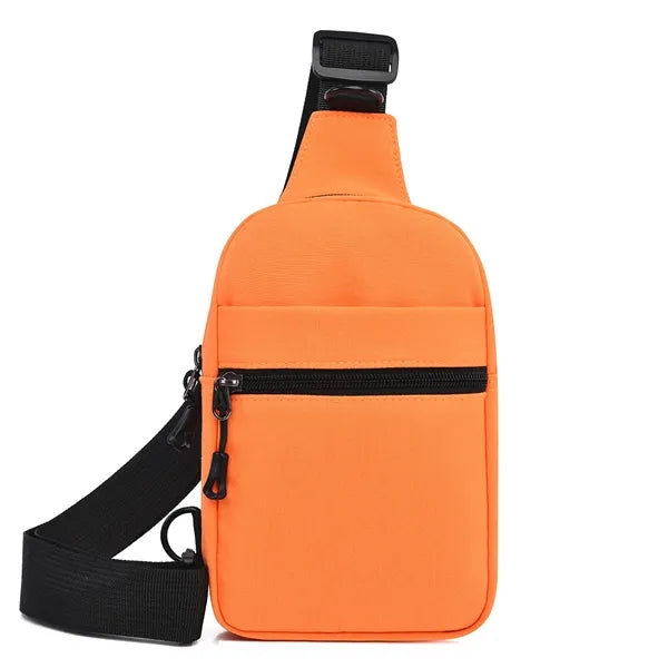 Unisex Crossbody Sling Bag, 4 Pockets, Dual Adjustable Hooks