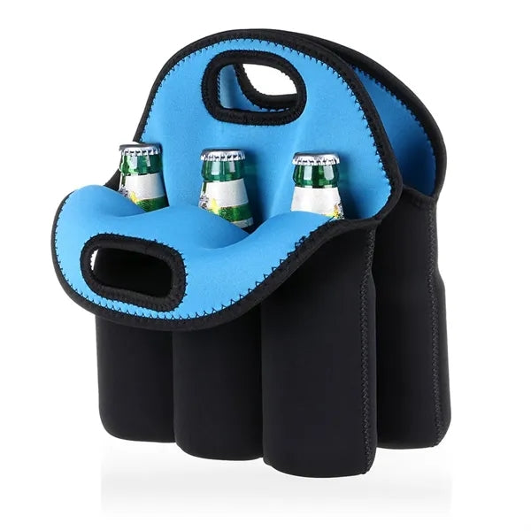 6-Pack Neoprene Tote Bag for Beer and Wine Bottle Cooling