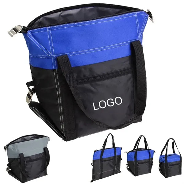 Oxford cloth Foldable Cooler Lunch Bag With Handles