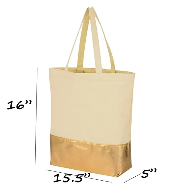 12oz Custom Sustainable Canvas Tote Bag With Metallic Accent