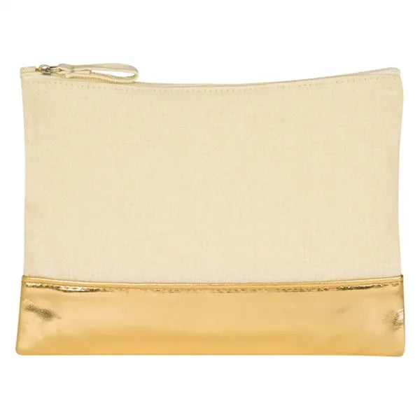 12oz Cotton Canvas Cosmitic Bag With Metallic Design