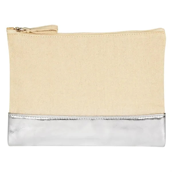 12oz Cotton Canvas Cosmitic Bag With Metallic Design