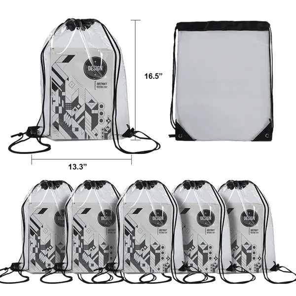 PVC Transparent Studim Approved Drawstring Backpack
