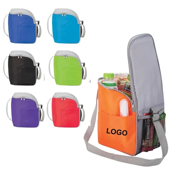Polyester 12 Can Cooler Sling Bag With Adjustable Buckle